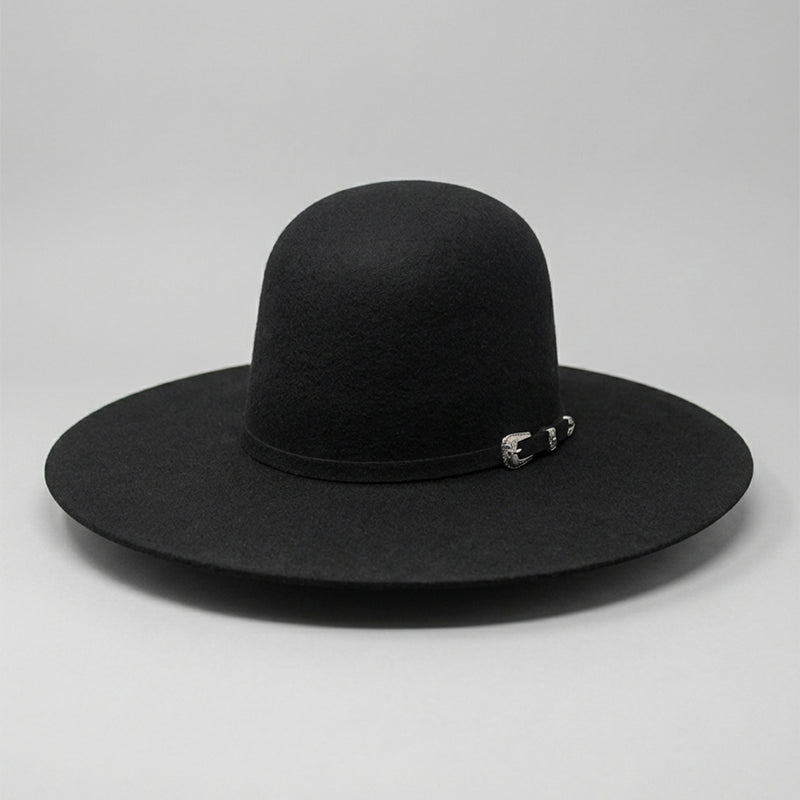 Cuernos Chuecos 6X Black Open Crown Cowboy Felt Hat