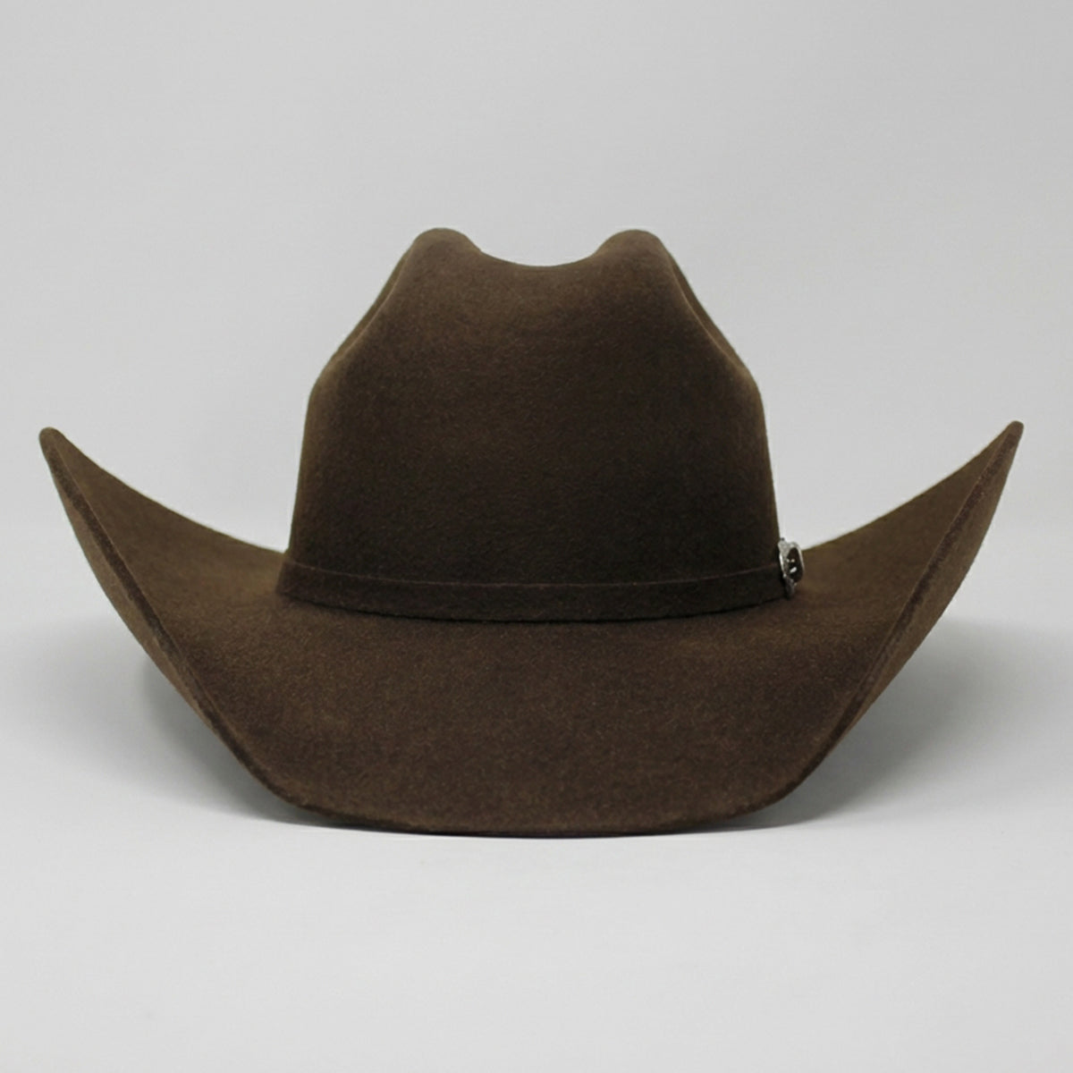 Front view of Cuernos Chuecos 6X Brown Felt Western Hat