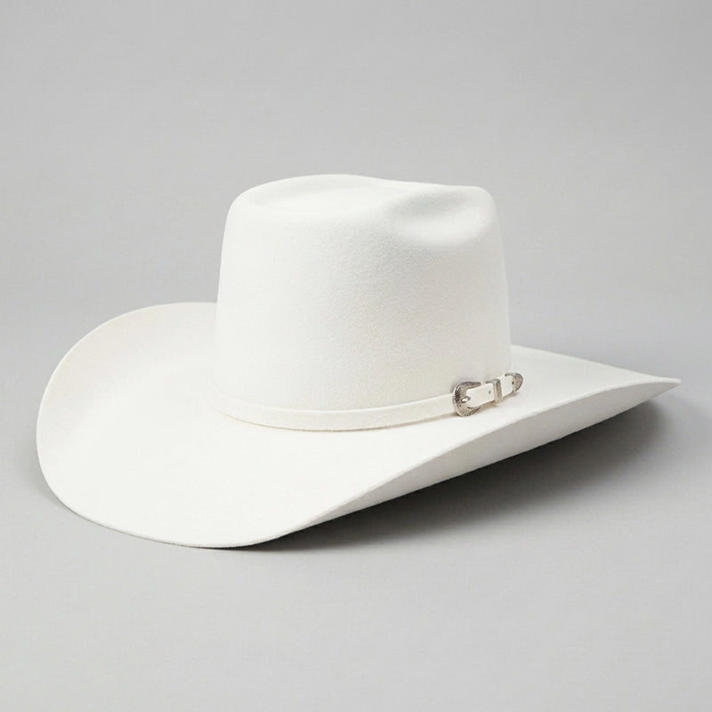 Cuernos Chuecos 6X White Brick Crown Felt Cowboy Hat
