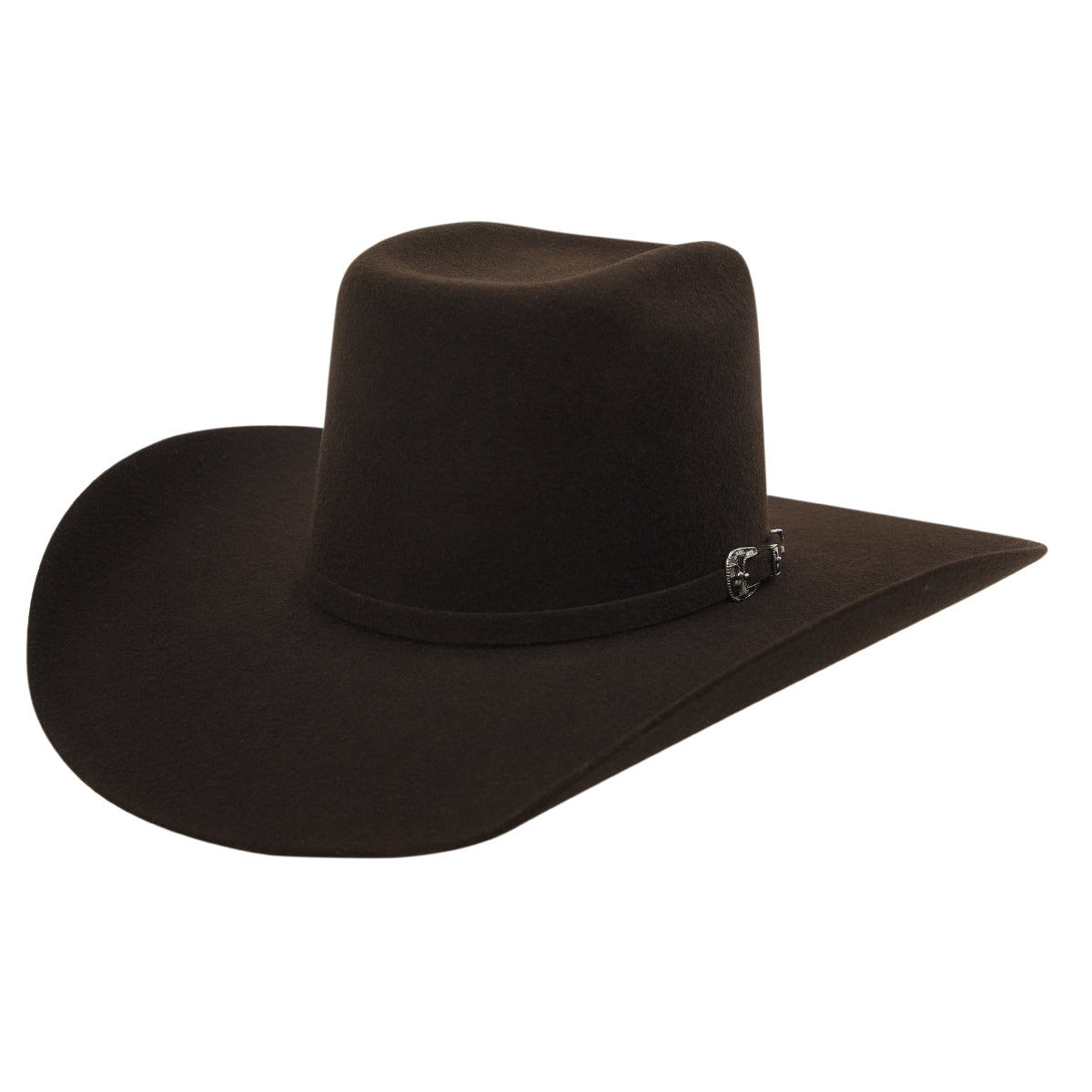 Cuernos Chuecos brown brick crown wool felt cowboy hat.