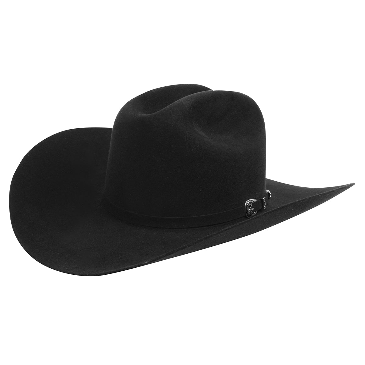Cuernos Chuecos Chaparral black 1000x Rabbit fur felt cowboy hat.