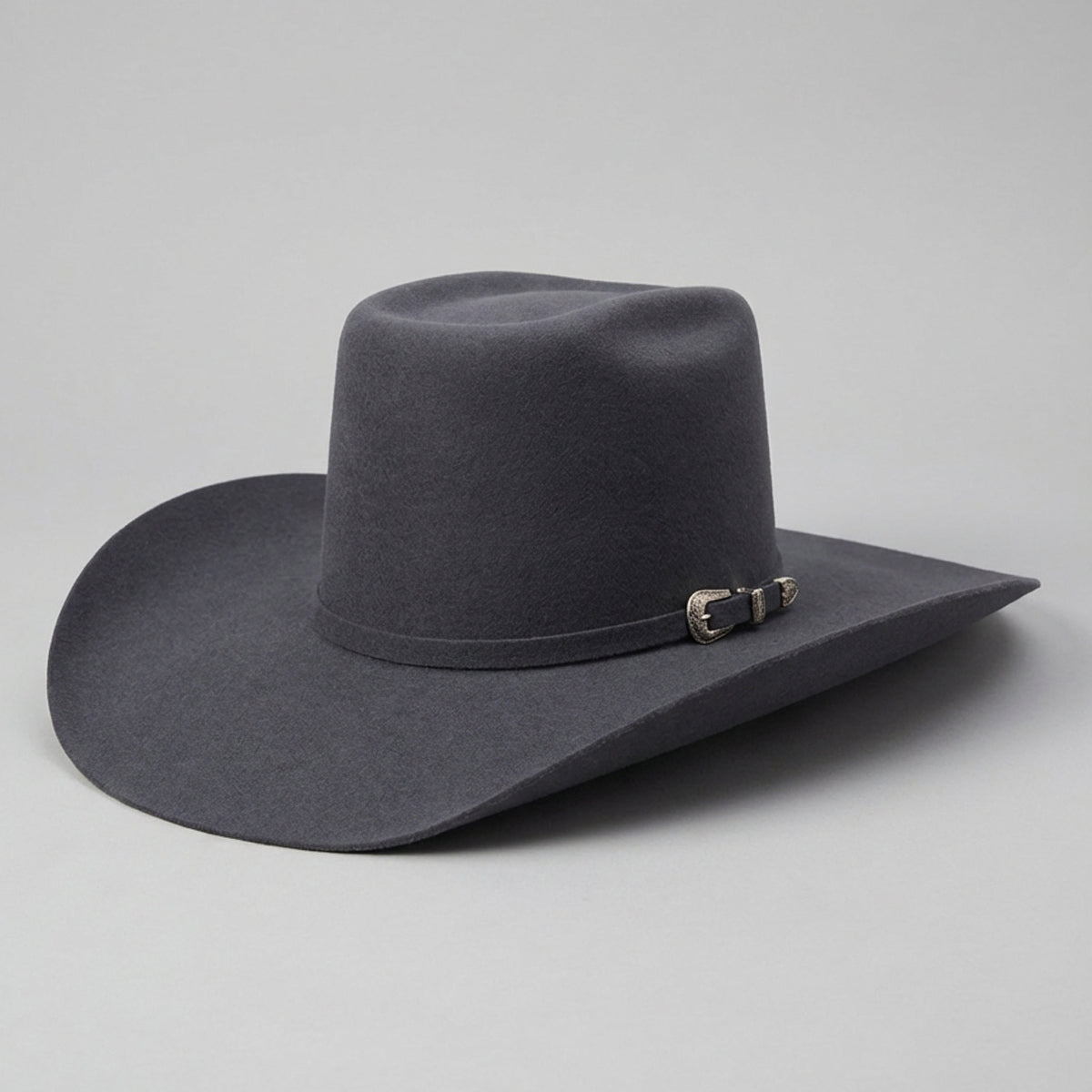 Cuernos Chuecos 6X Charcoal Grey Brick Crown Felt Cowboy Hat