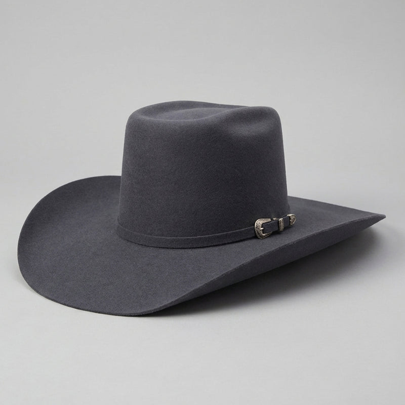 Cuernos Chuecos 6X Charcoal Grey Brick Crown Felt Cowboy Hat