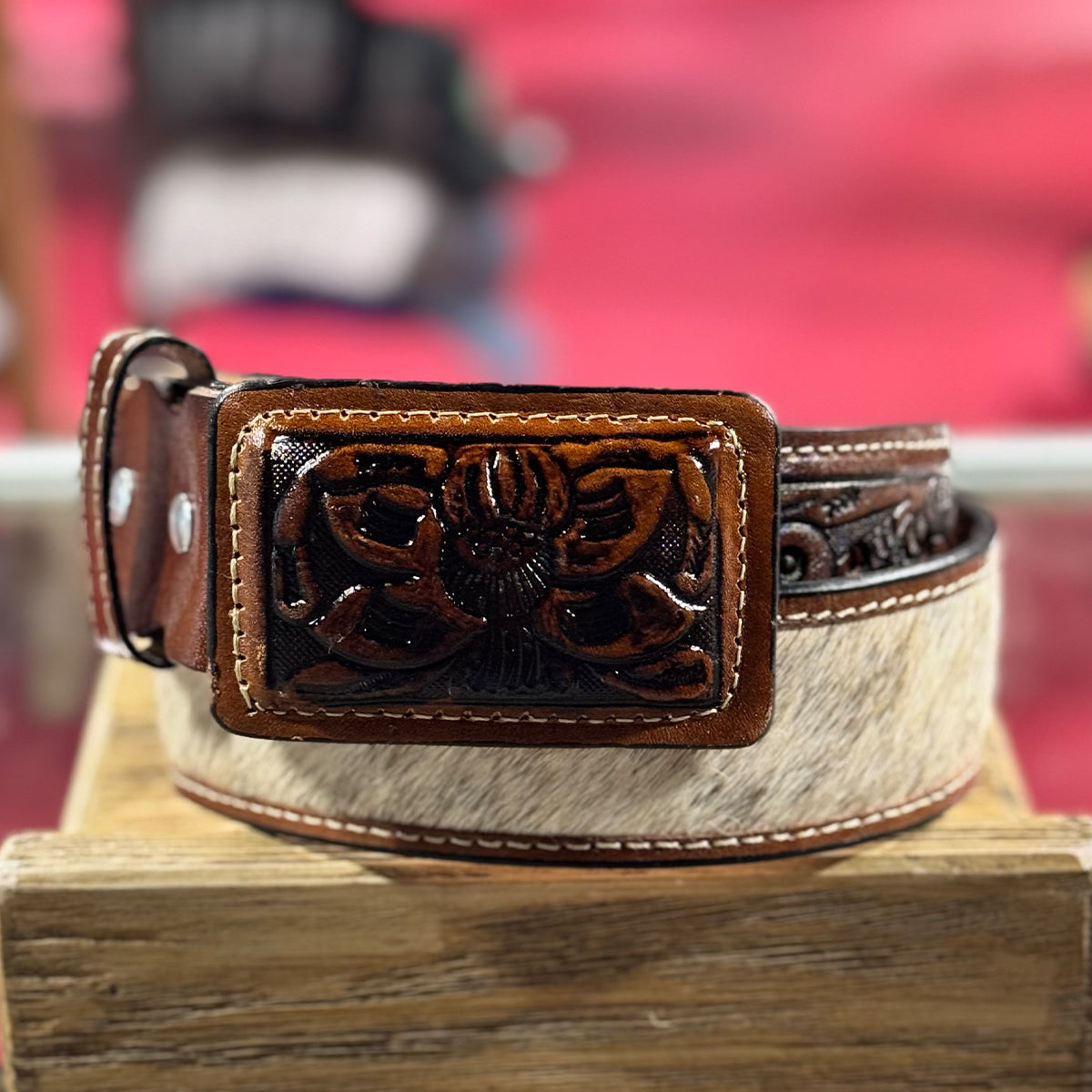 Honey Genuine Cow-Hair Belt