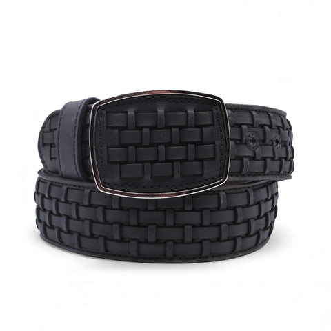 Black Petatillo Western Belt | Hand-Braided Leather display picture 2