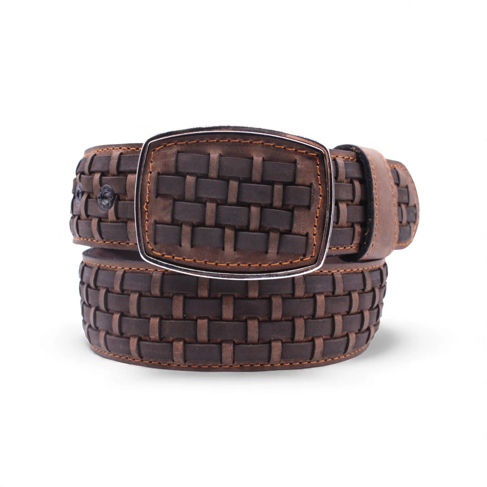 Hooch tan and chocolate brown Petatillo western belt.