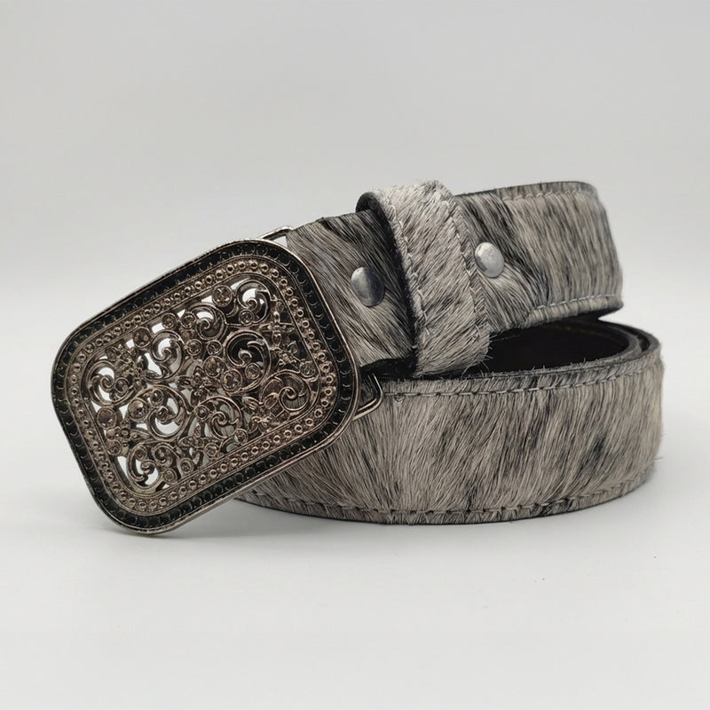 Hooch women's cowhide hair western belt.