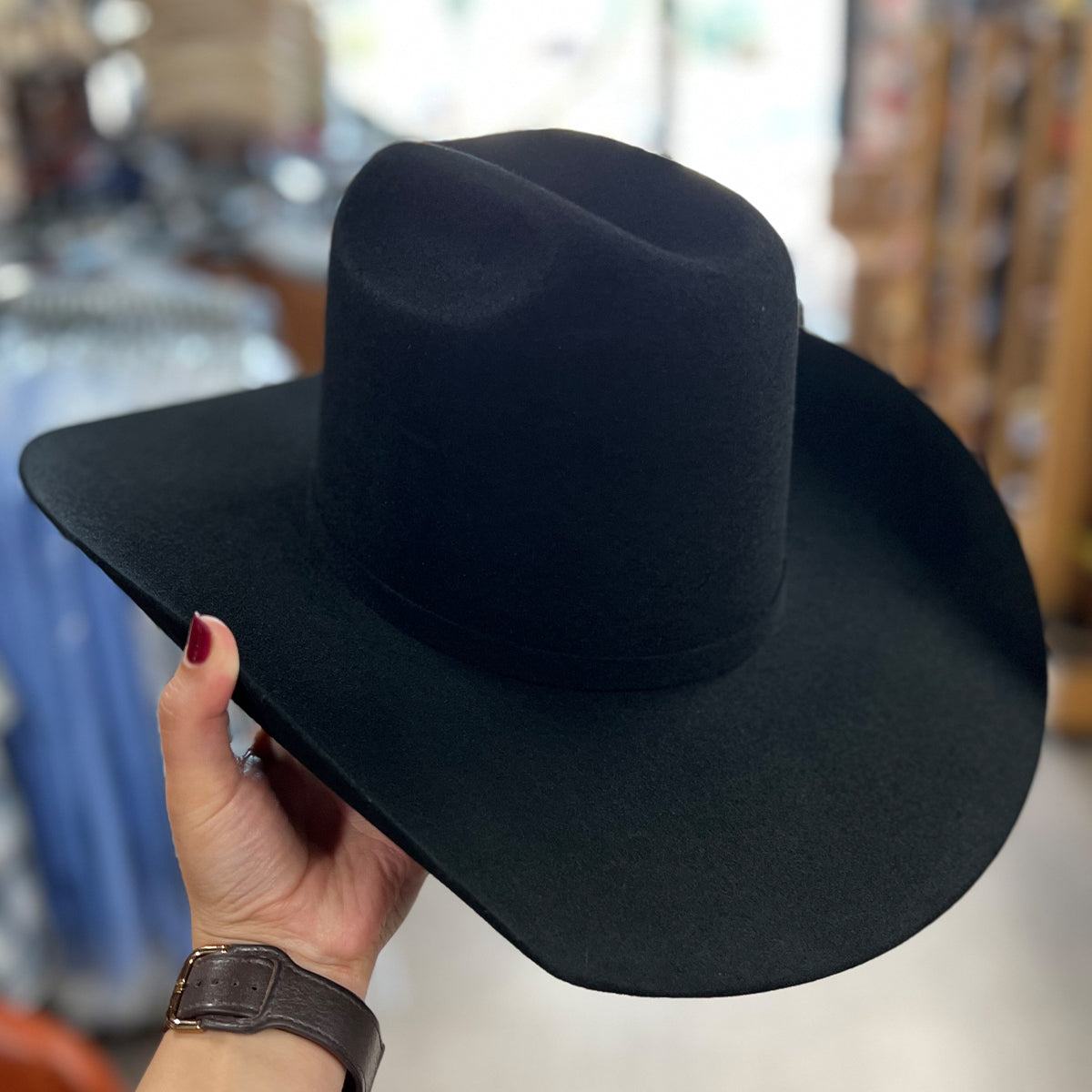 Abolengo High Cattleman Black Tall Crown Cowboy Hat