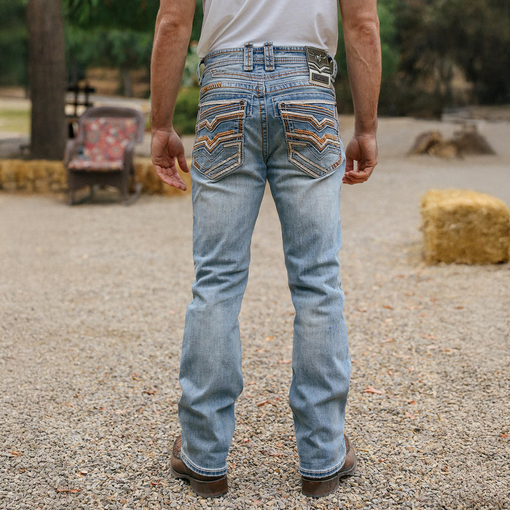Men's Slim Boot Cut Jeans Light Blue | Platini Jeans