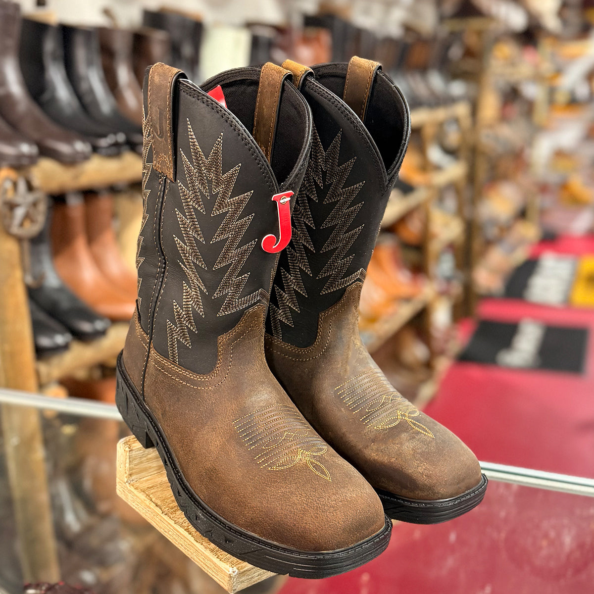 Justin Taskmaker Men's Brown Waterproof Water Buffalo Work Boot