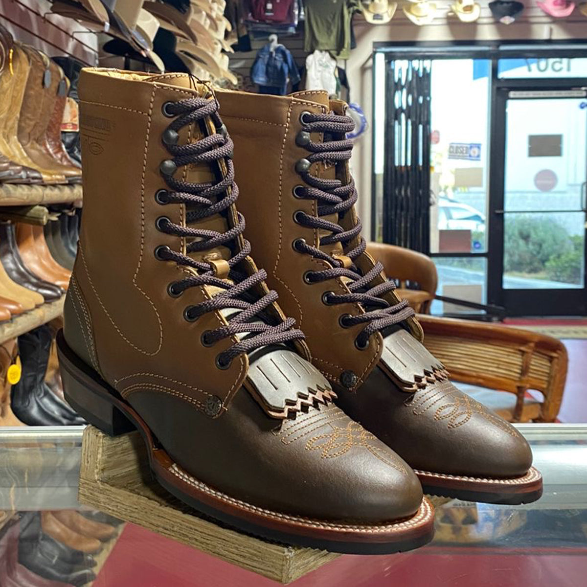 9164 Bottes Boulet bout carré large noir/grise Homme | la joya-western 9164 Bottes Boulet bout carré large noir/grise Homme | la joya-western