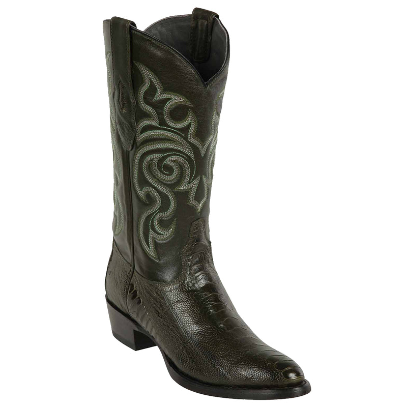 Los Altos Green Ostrich Leg Cowboy Boot J-Toe