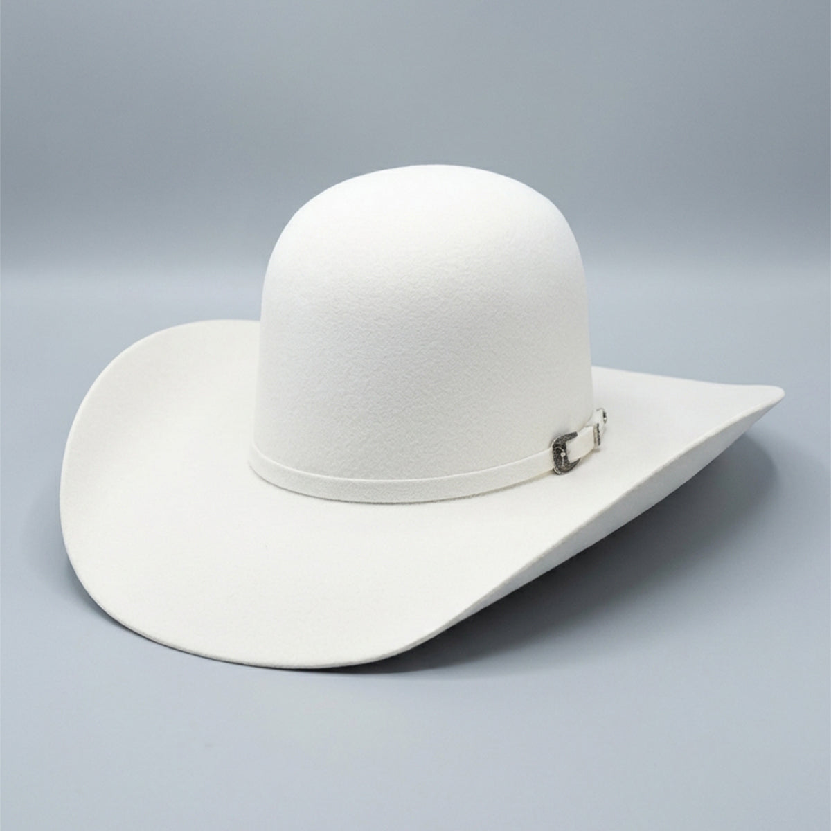 Cuernos Chuecos Open Crown White Cowboy Felt Hat