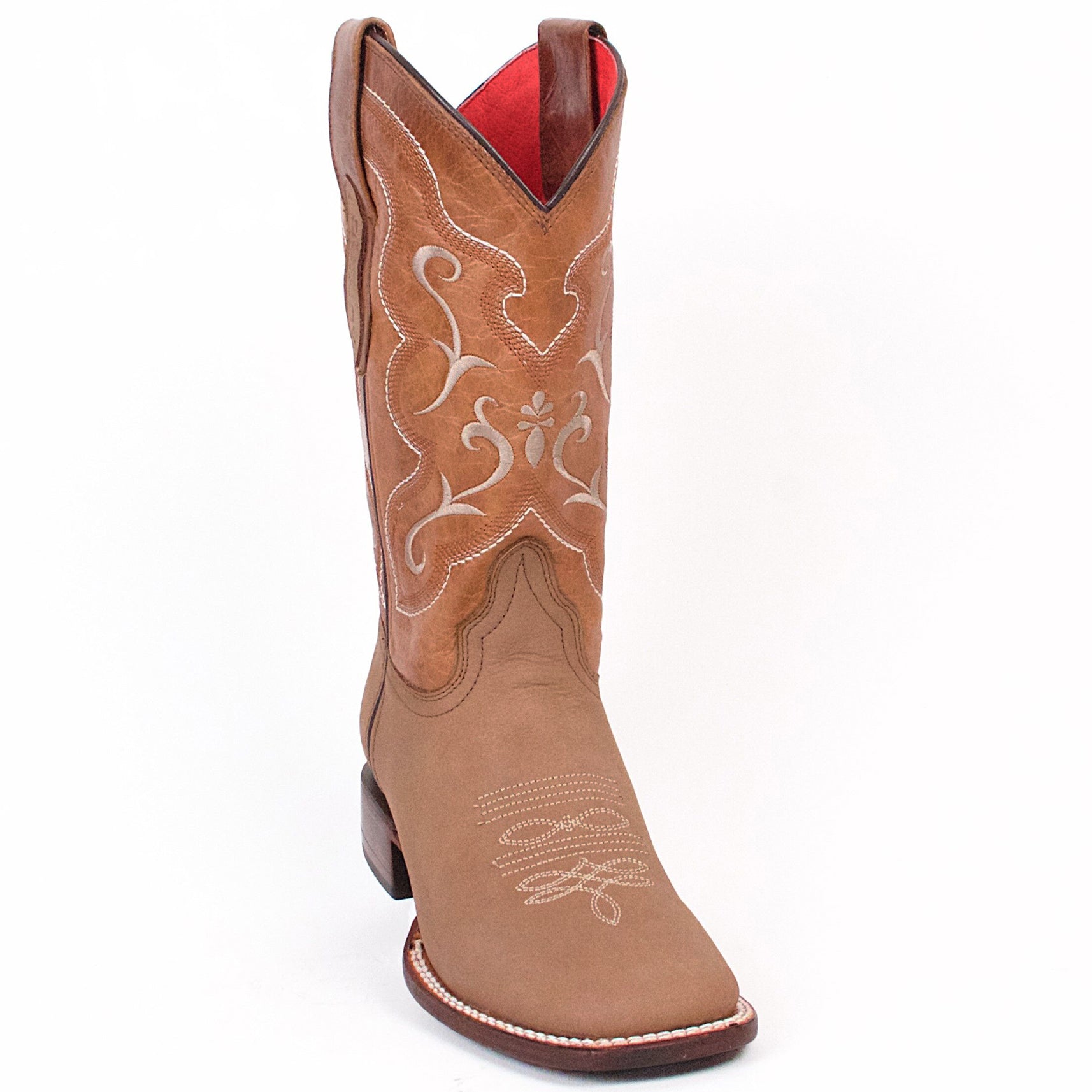 Quincy Square Toe Tan Cowgirl Boots