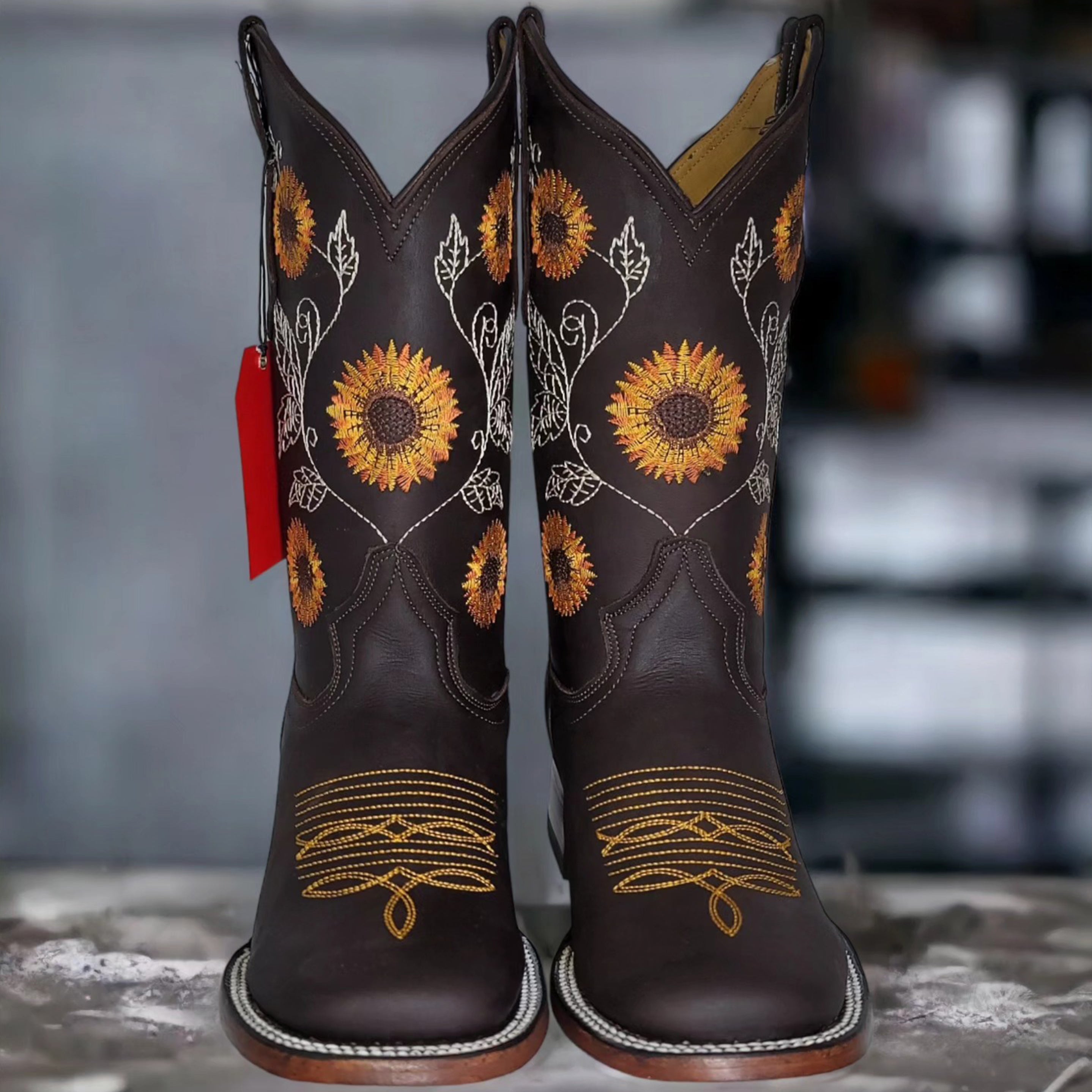 sunflower cowgirl boots by Quincy 
