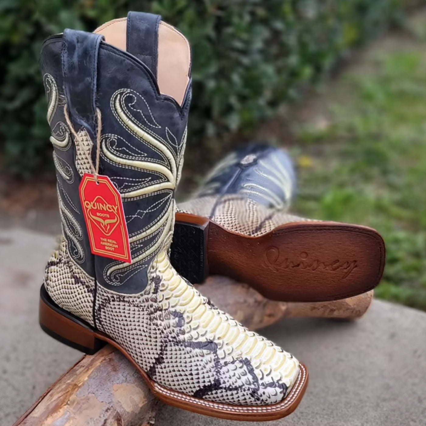 Printed Python Cowboy Boots | Quincy Boots