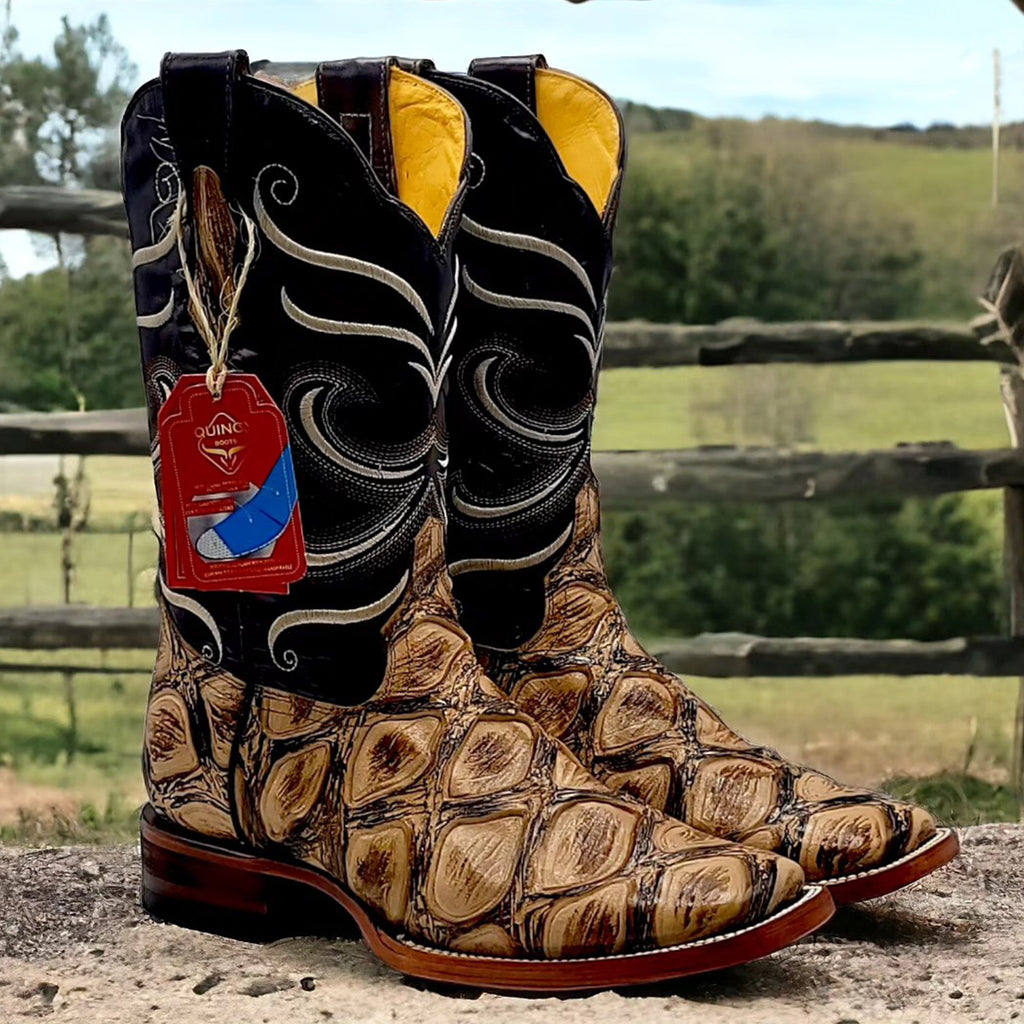 Square Toe Pirarucu Print Boots - Quincy Boots display picture 2