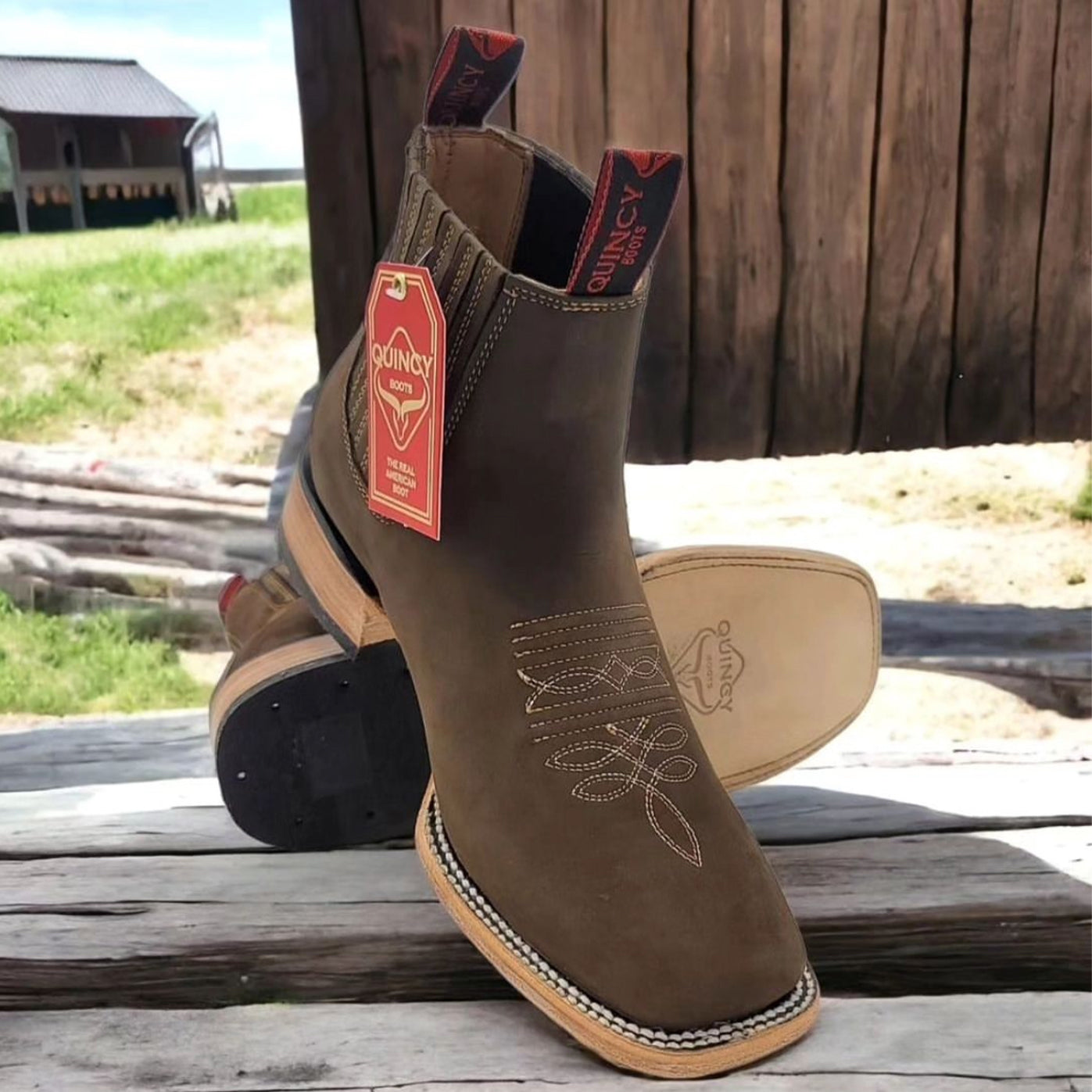 Quincy Chocolate Brown Short Cowboy Boots