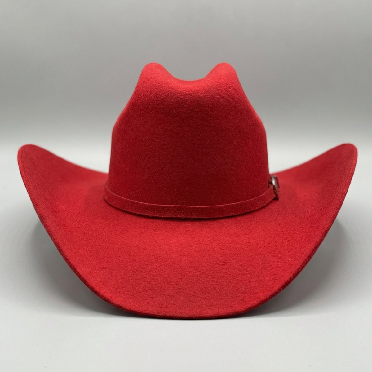 Front view of Tombstone Este Oeste Red Felt Cowboy Hat