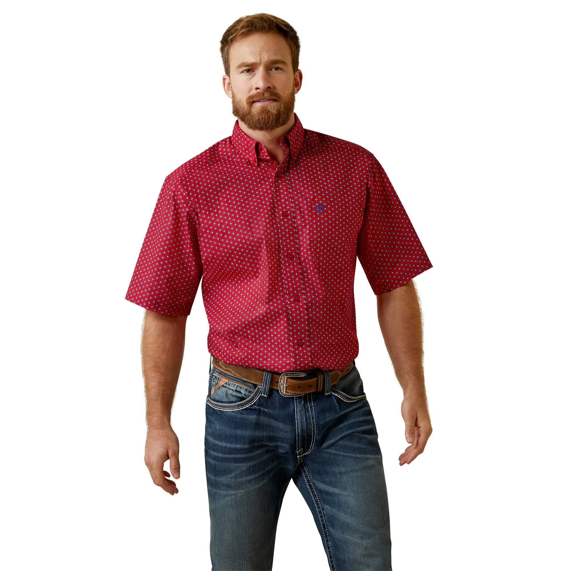 Red Ariat Button Up Jeremy Classic Fit