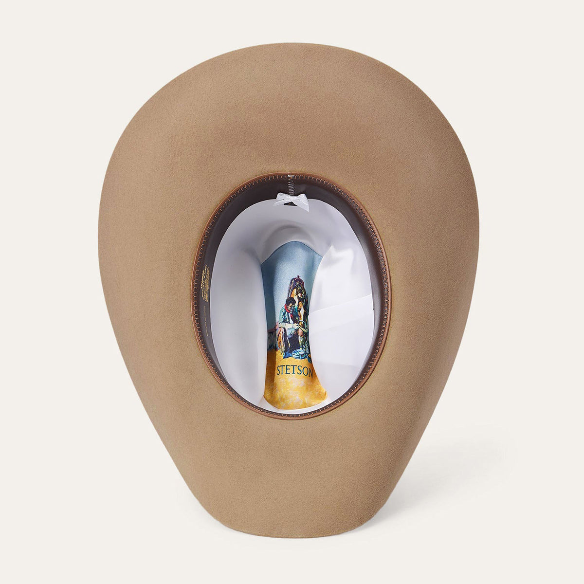 Inside view of Stetson 6X Rancher Sahara Cowboy Felt Hat
