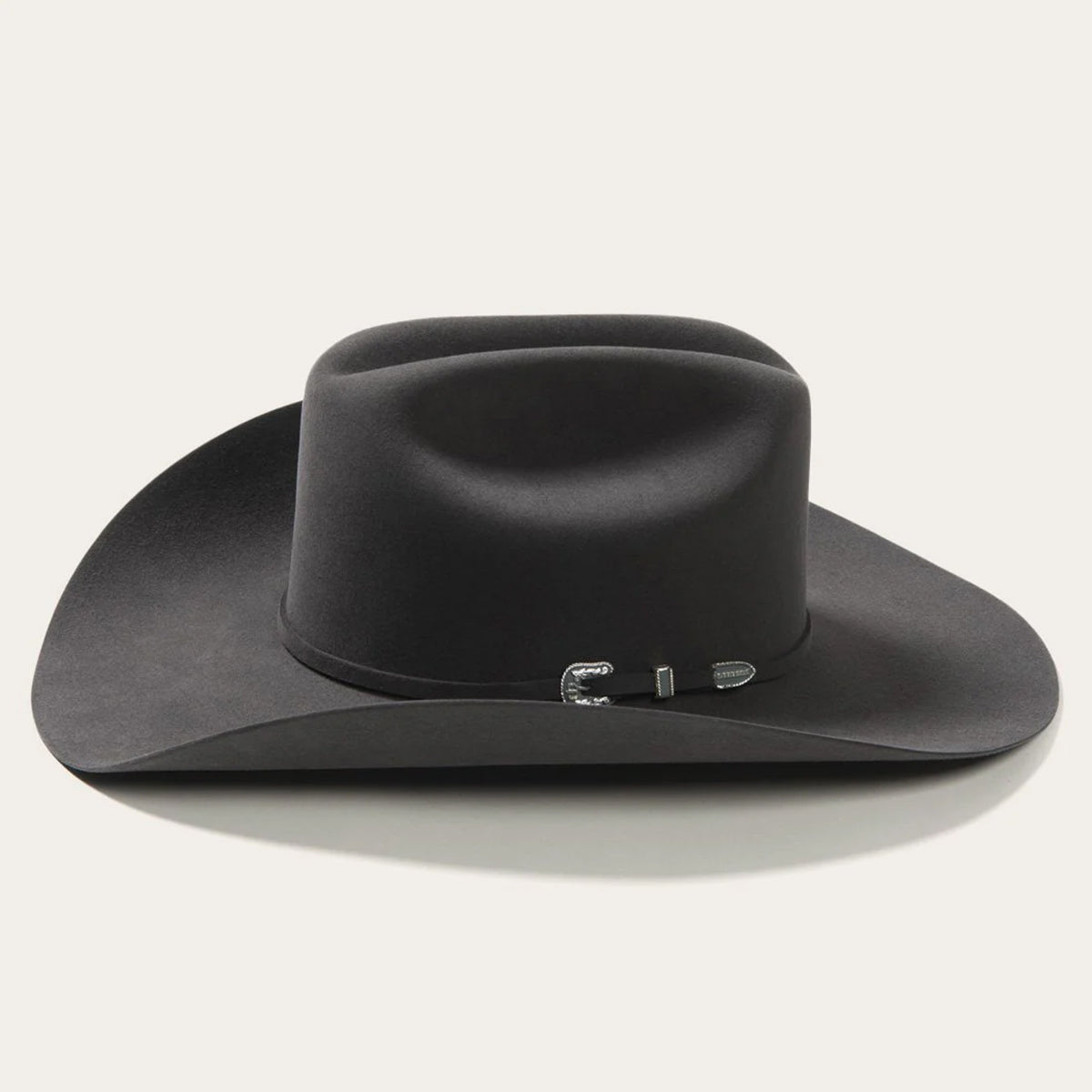 Side view of Stetson Skyline 6x Cowboy Hat Granite Grey