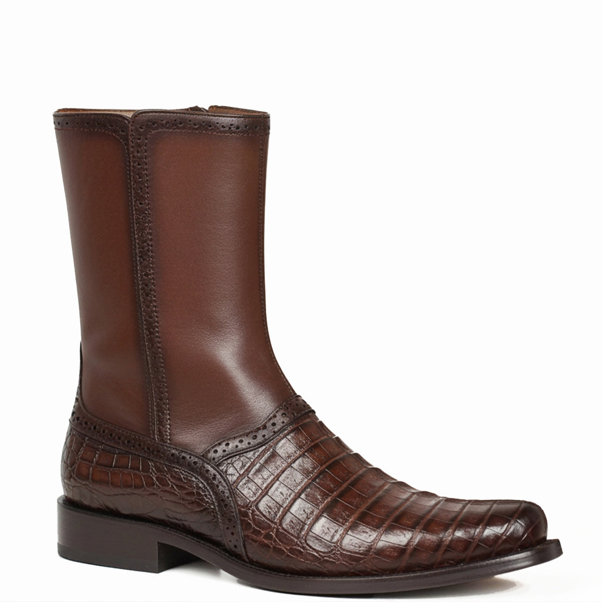 Los Altos Short Brown Caiman Boots