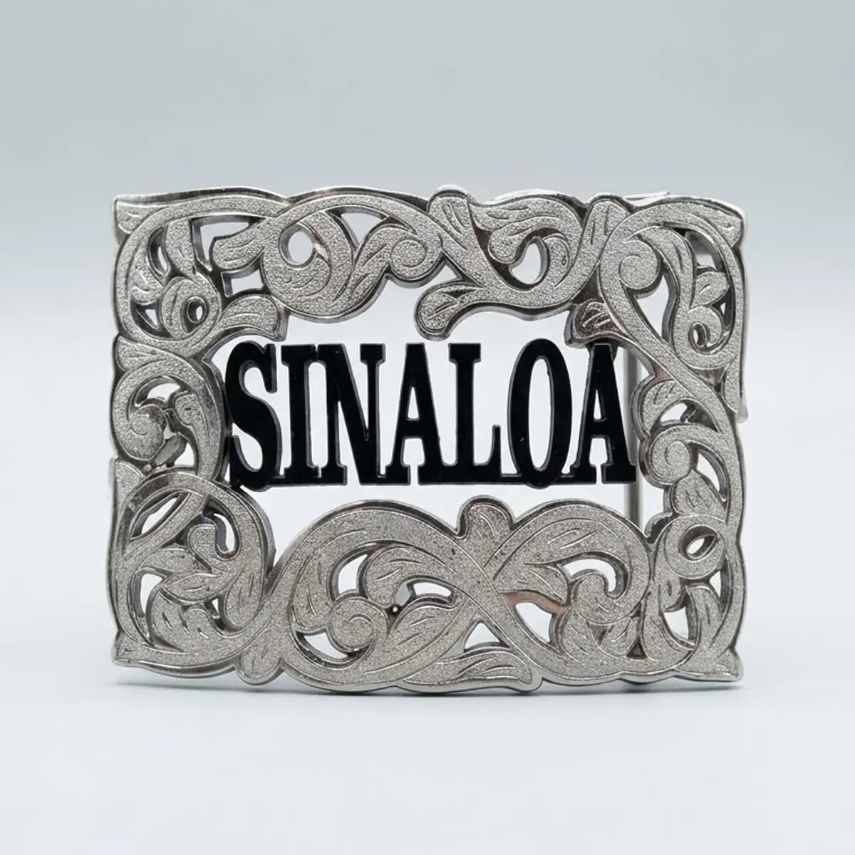 Sinaloa Silver & Black Filigree Western Belt Buckle