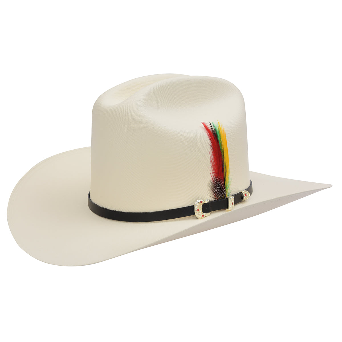 Sombrero Tombstone Johnson 5000x copa alta con pluma.