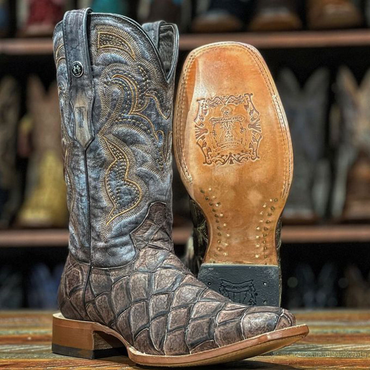 Pescado Pirarucu Botas Color Orix Unas Botas Piel De Pescado Boots