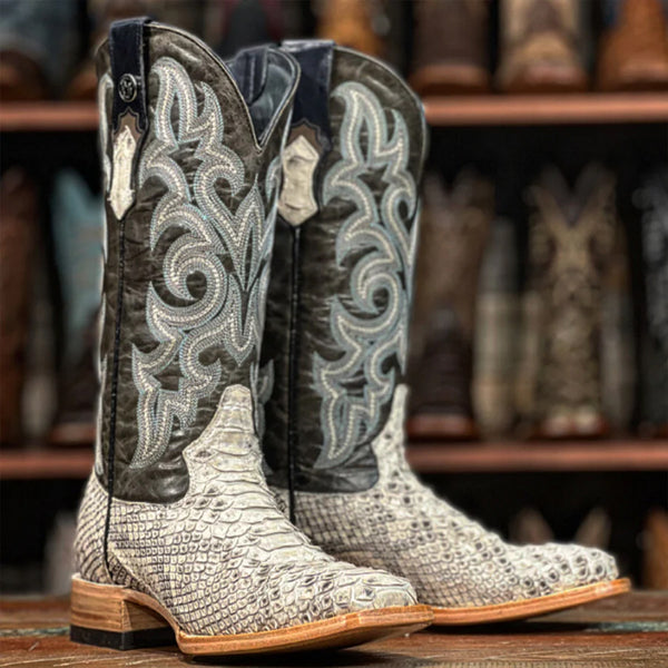 Brown Square Toe Western Boots Snakeskin main image 0