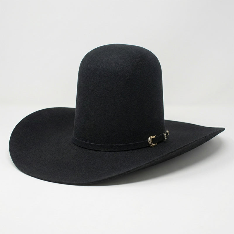 Tombstone 20X Black Open Crown Felt Cowboy Hat