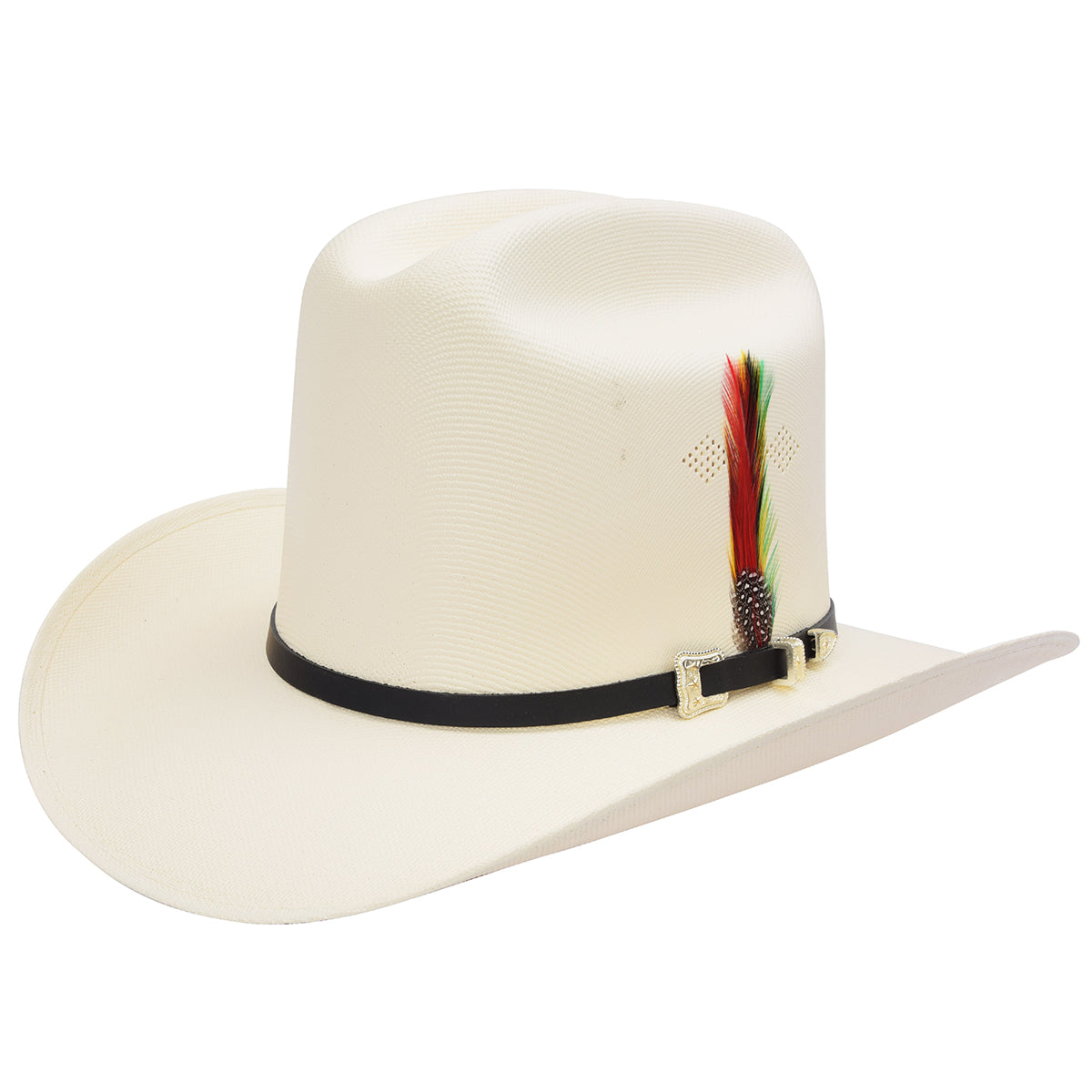 Sombrero Tombstone El Viejón 1000x telar copa alta con pluma.