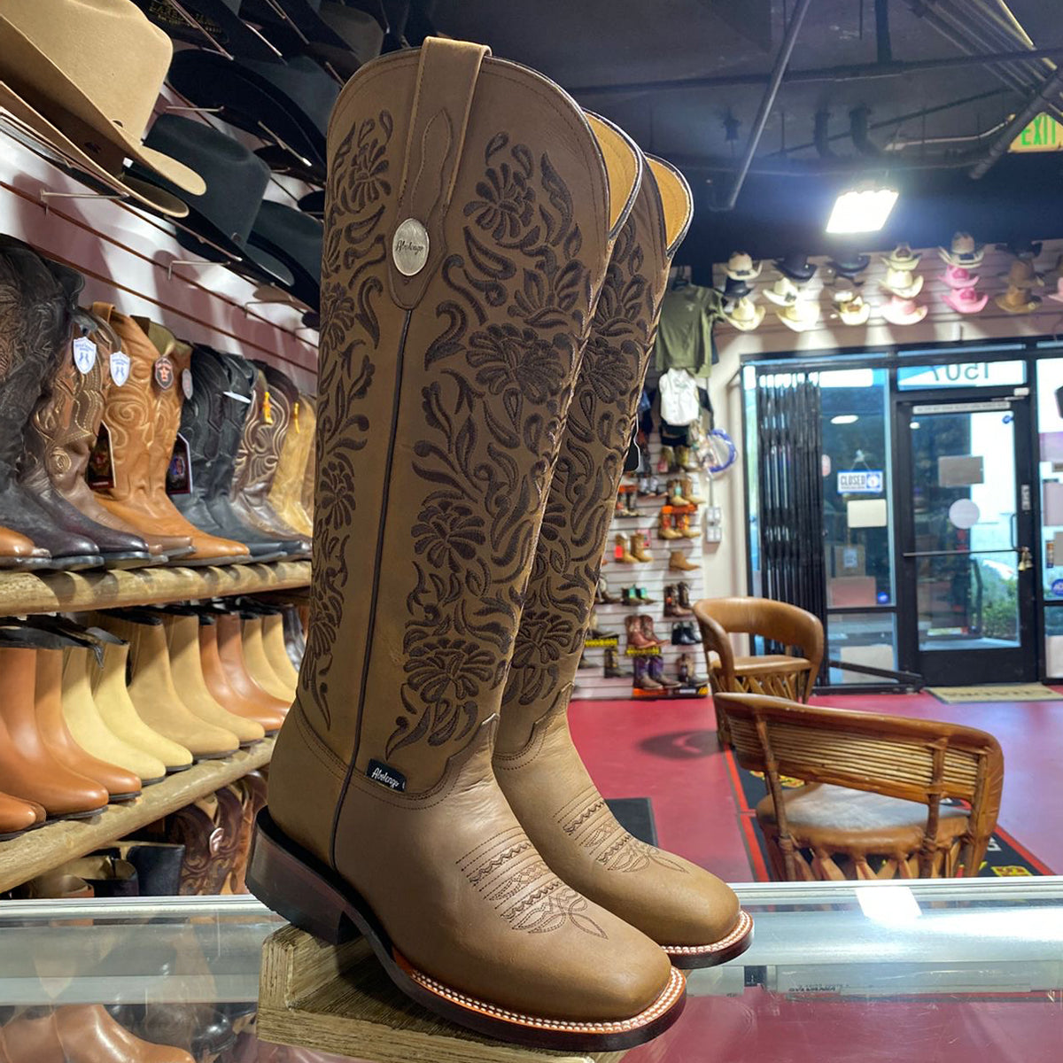 Abolengo Valencia Brown Square Toe Cowgirl Boots