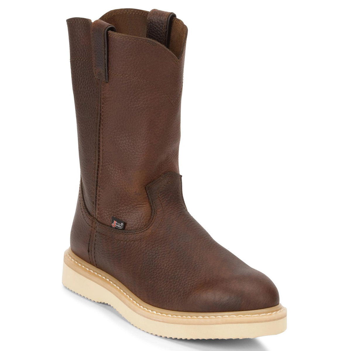 Justin Axe Men's Pull-On Work Boots - Light Brown Leather