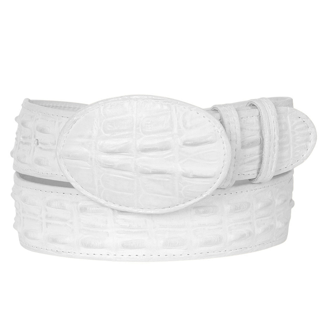 White Crocodile Print Belt | Authentic Western Look display picture 3