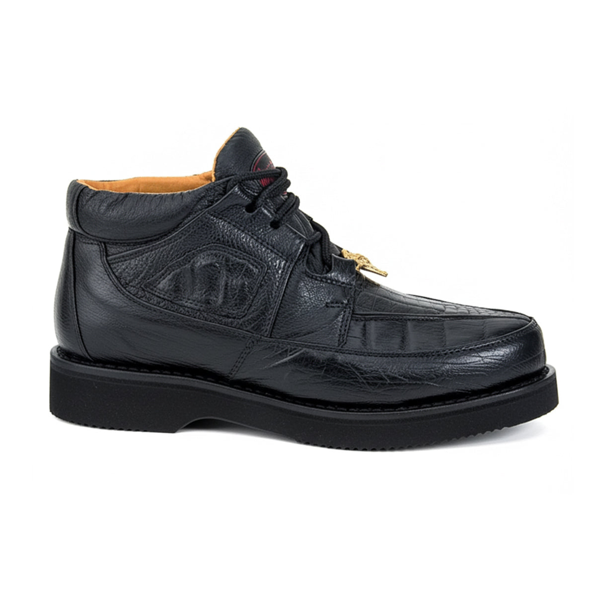 Los Altos Black Casula Caiman & Smooth Ostrich shoe