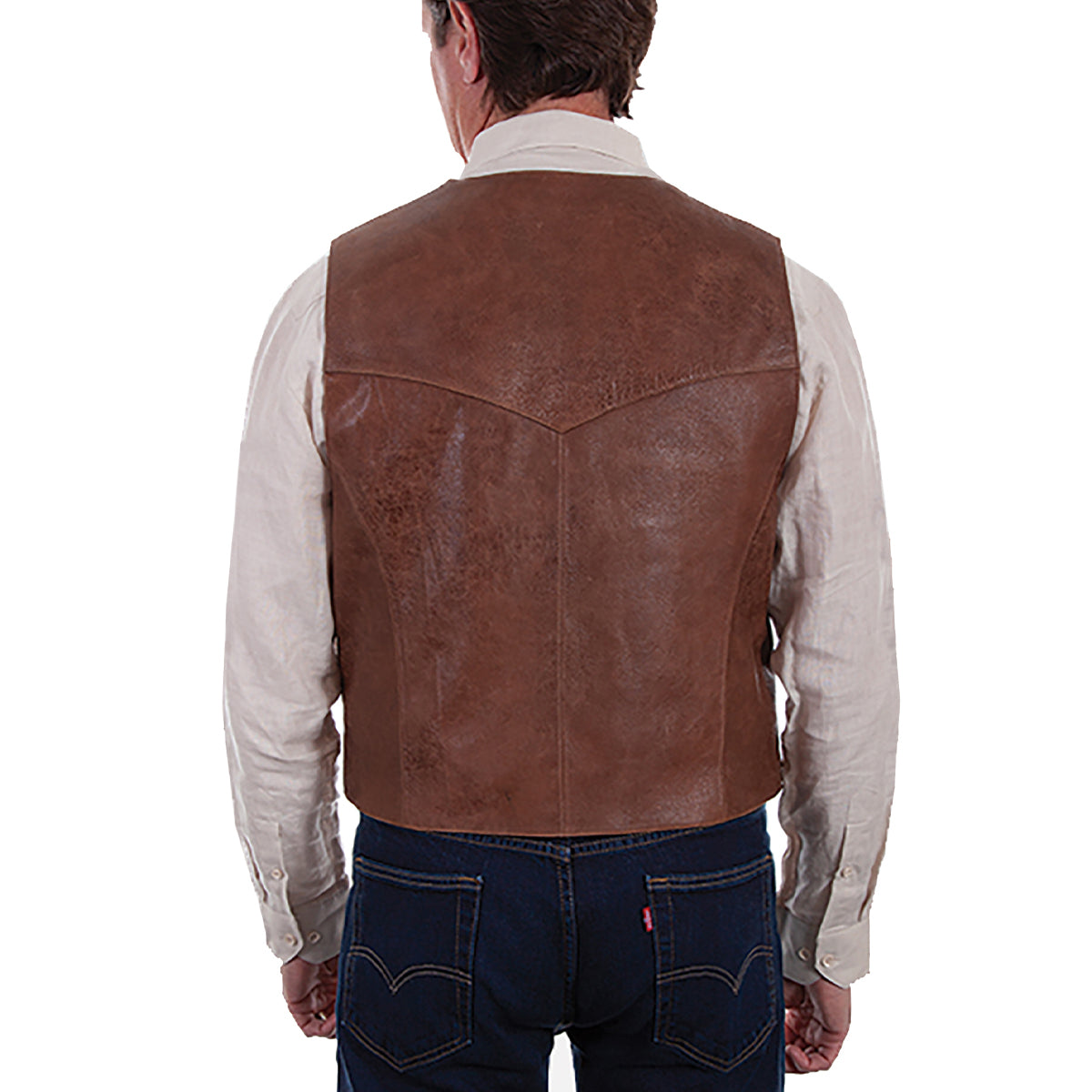 Scully Gilet Uomo Noah In Pelle A Coste, Vestibilità Bomber, Colletto Rialzato, Chiusura Lampo, Tasche Con Cerniera, Lunghezza 68,6 Cm