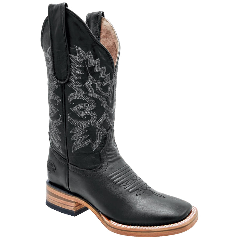 Black square toe cowgirl boot