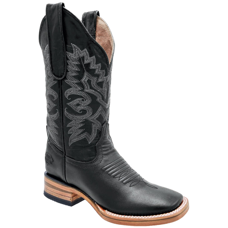 Black Square Toe Cowgirl Boots