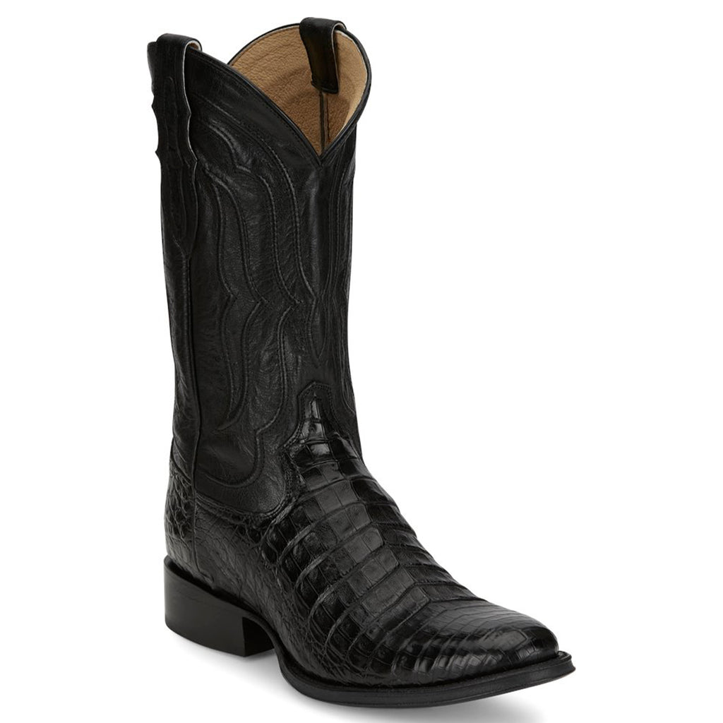 Vintage Black Tony Lama Genuine Alligator Leather Cowboy Boots. 10B Tony Lama Midnight Black Lizard Cowboy Boots | Pinto Ranch main image 3
