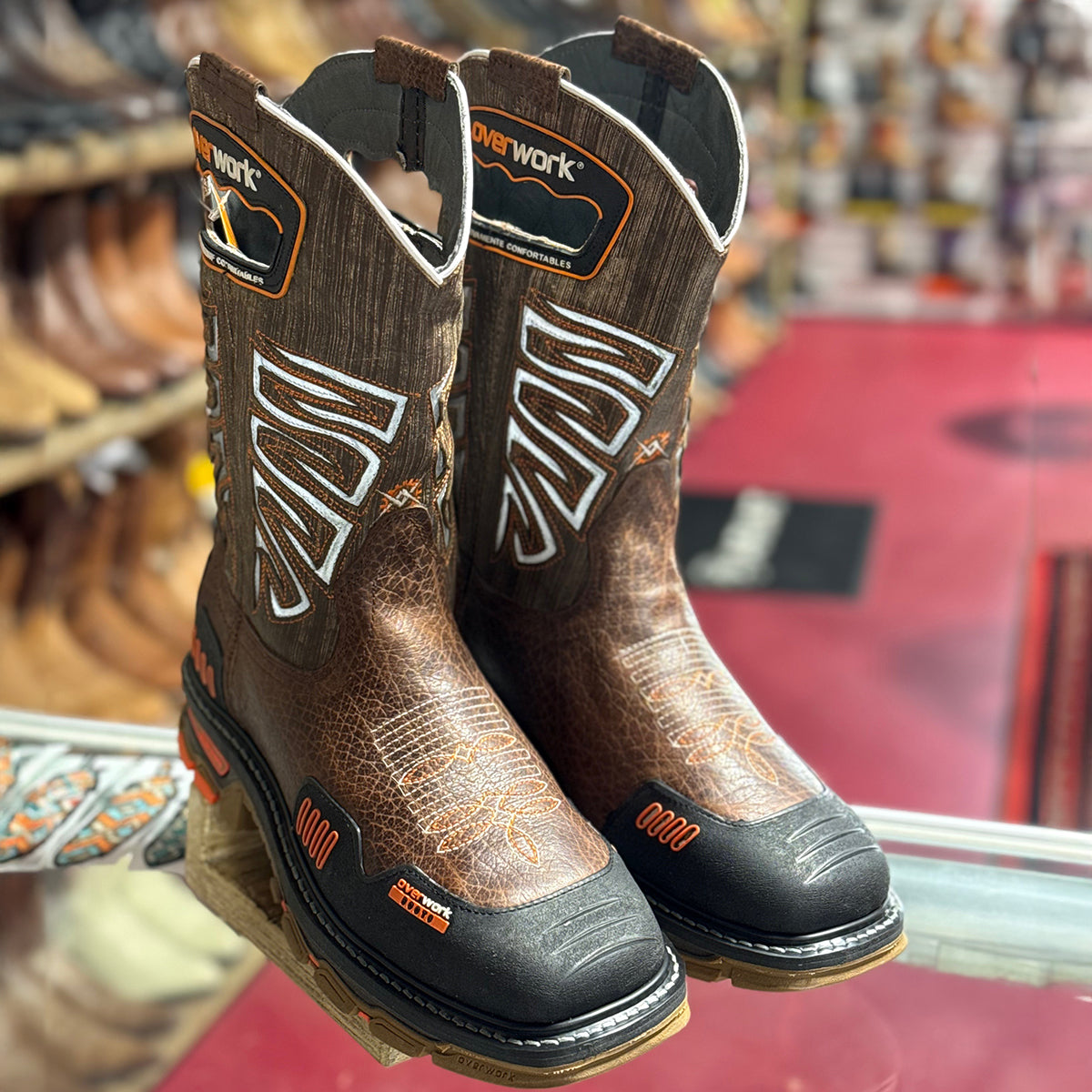 Steel Toe Botas Vaqueras Trabajo Handle Square Toe Work Boots