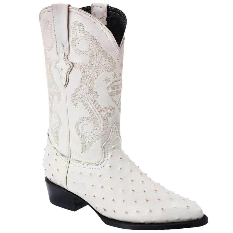 Off-White Ostrich Print Western Boot