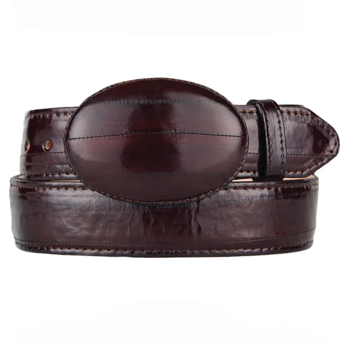 Authentic Genuine Skin Italian Black All-Over Genuine Eel Belt