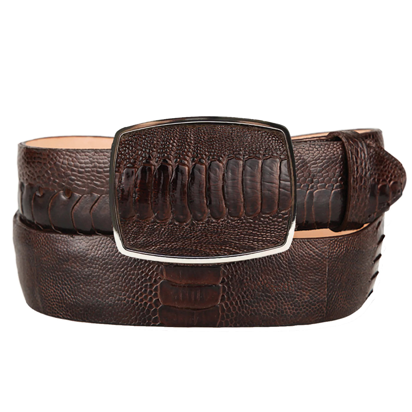 Original Ostrich Leg Skin Brown Fashion Western Belt main image 0
