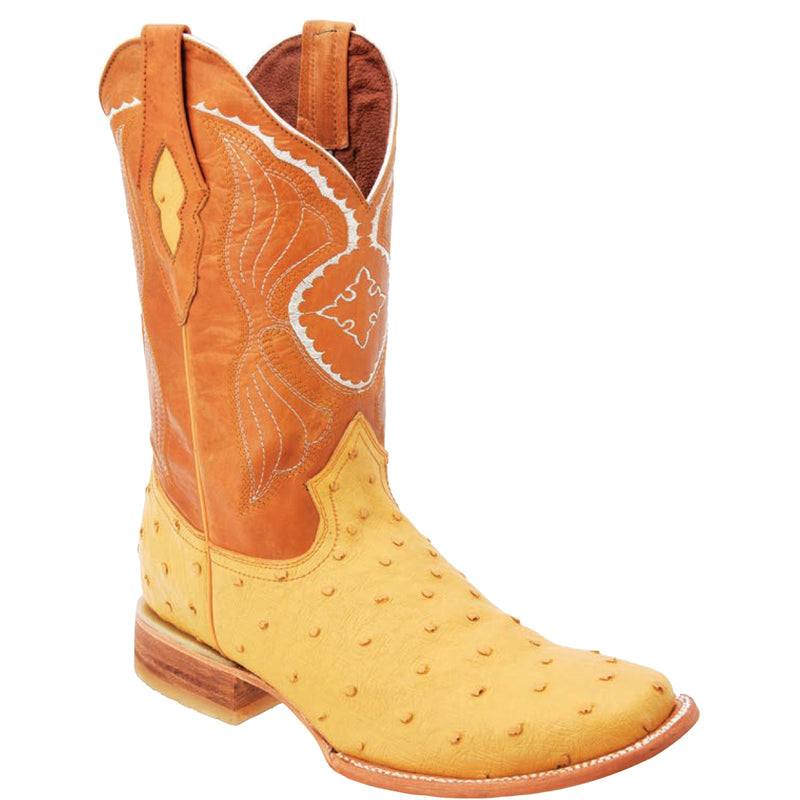 Buttercup Square Toe Boots Ostrich Print