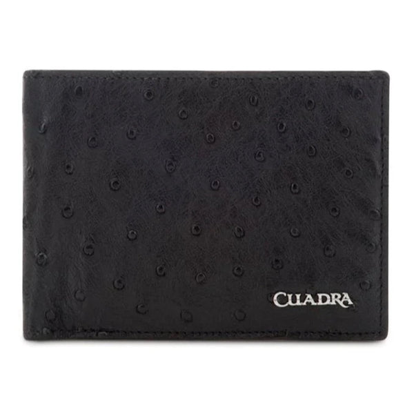 Cuadra black ostrich leather wallet
