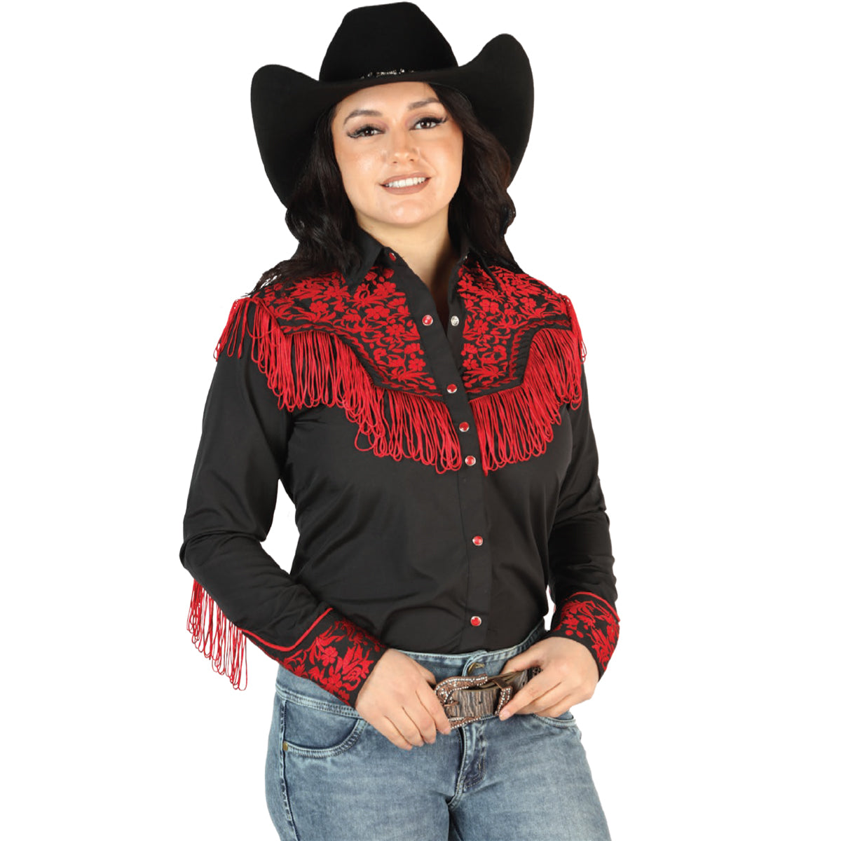 El General Black Cowgirl Shirts With Fringe