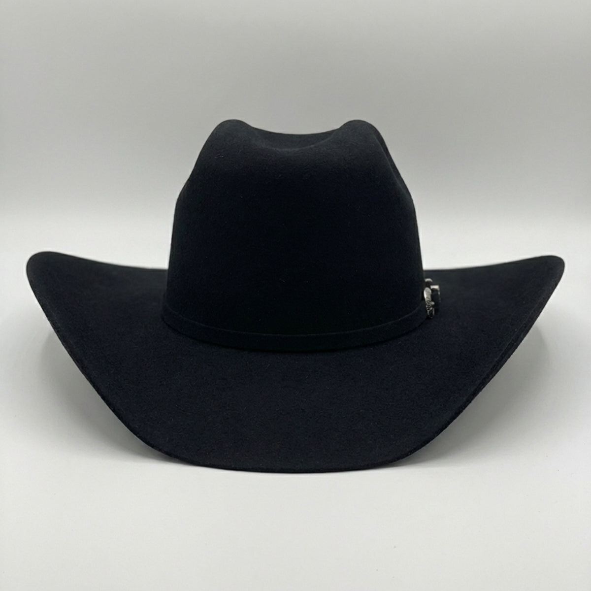 Front View Of Cuernos Chuecos Renegade Black Cowboy Felt Hat