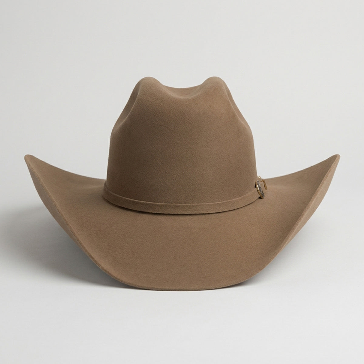 Front view of Tombstone Este Oeste nutria cowboy felt hat.